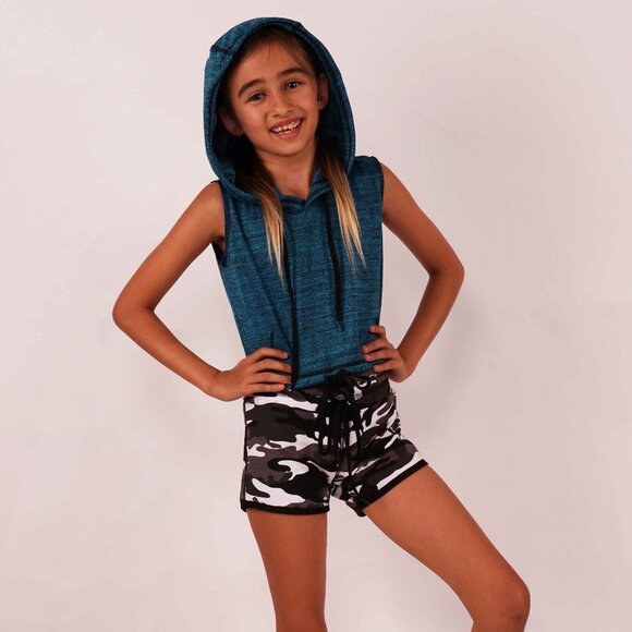 Kids camouflage shorts with drawstring - Picture 3 of 4